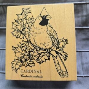 Cardinal Wood Mounted Rubber Stamp PSX Personal Stamp Exchange K-1324
